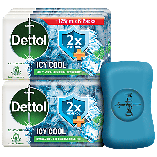 Dettol Bathing Bar Soap - Cool, 6x125 g (Multipack)