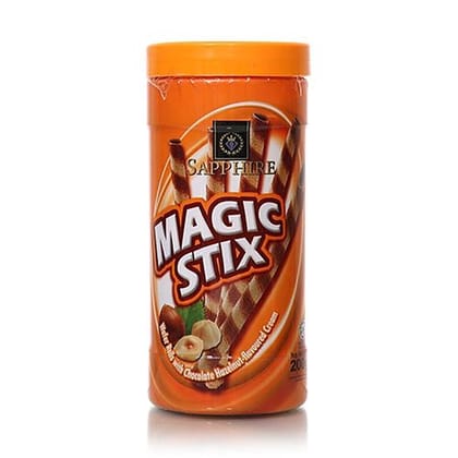 Sapphire Magic Stix Wafer Rolls - Chocolate Hazelnut Flavoured Cream, 200 G