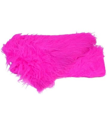 Fur Cloth Magenta (Dark Pink) Long Hair, Size 38" x 34", 9 Cms Hair Length Used for Dresses, Soft Toys Making, Jackets Etc