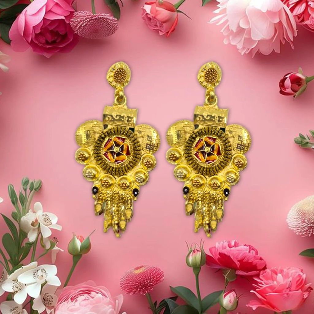 Royal Heritage Gold-Plated Earrings by Attractive Sister – Traditional Ethnic Jewelry