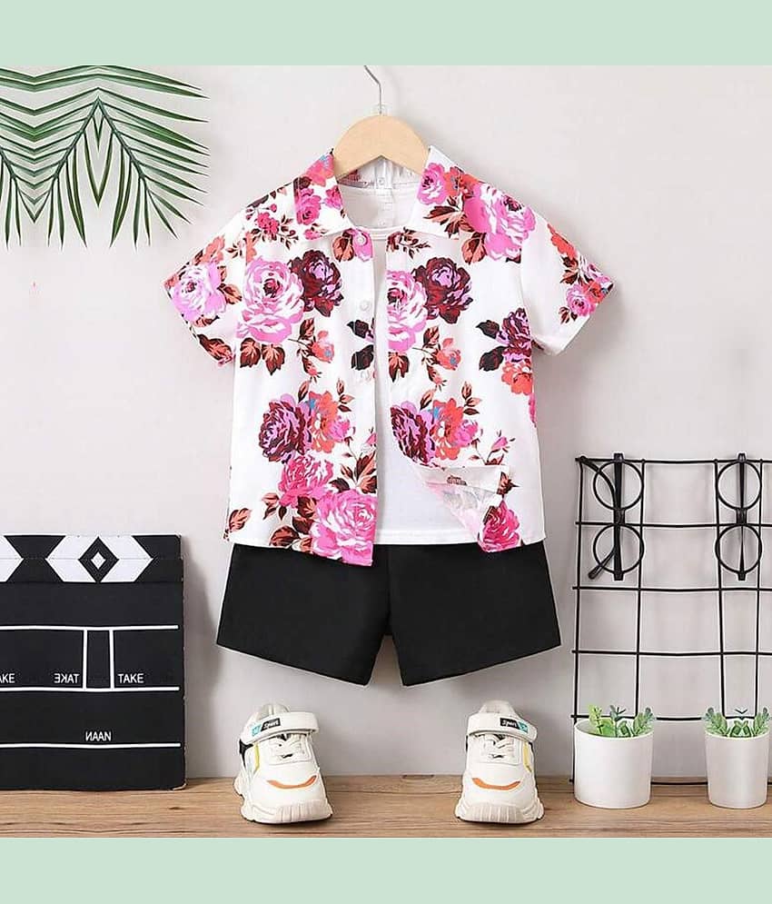 Ocvito Pack of 1 Baby Boys Cotton Blend Shirt & Shorts Set ( Black )