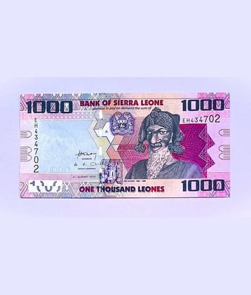 SIERRA LEONE 1000 LEONE NOTE IN TOP UNC GRADE