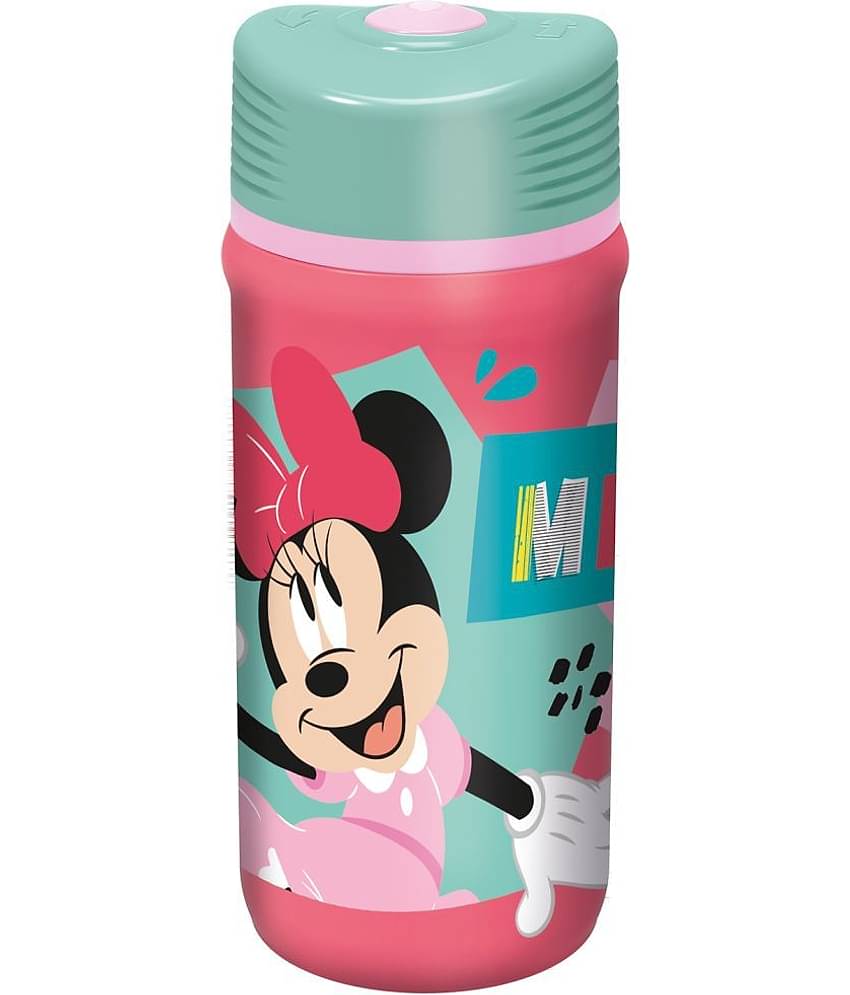 Gluman Disney Minnie Twisty Water Bottle for Kids with Flip-Top Closure - 390ml