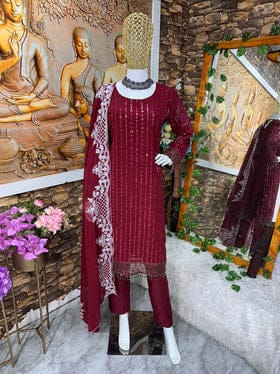 Beautiful Party Wear Top Bottom And Fancy Dupatta