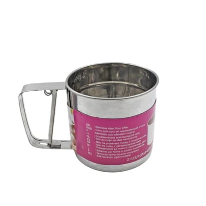 Stainless Steel Flour Sifter – Handheld Baking Sieve with Measuring Scale