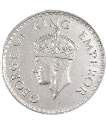 Hop n Shop - Extremely Rare Scarce 1 Rupee 1938 George VI King Emperor Silver Plated 1 Numismatic Coins