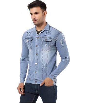 ARBIA FUNKI Denim Men's Denim Jacket - Light Blue ( Pack of 1 )