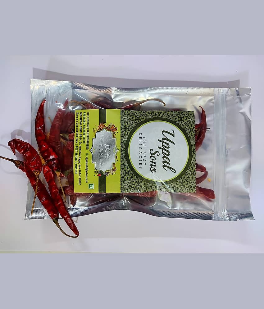 UPPAL SONS RED CHILLY TEJA WITH STEM 400 gm