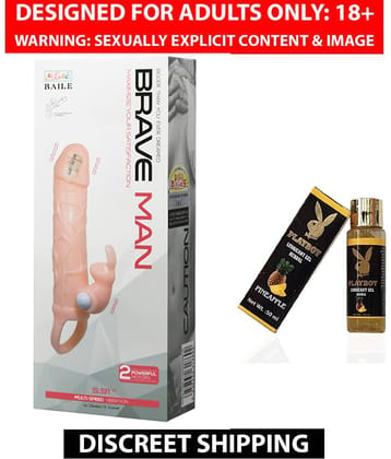 Silicon Made 9 Inch Rabbit Vibrating Penis Cover Condom Extender WIth Free Lube