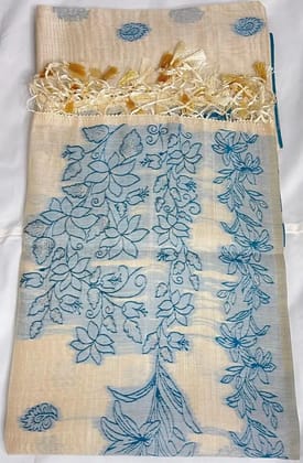 Bomkai Sonepuri Beige Cotton Saree Olive Paisley Buti Bomkai Sonepuri Beige Cotton Saree Olive Paisley Buti