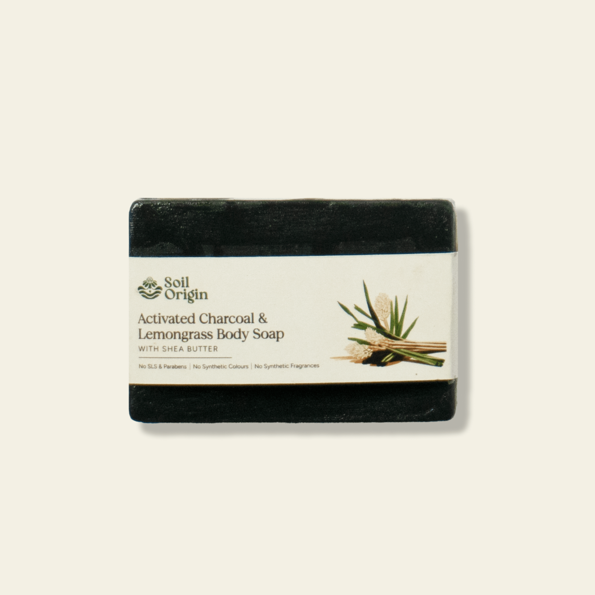 ⁠⁠Activated Charcoal & Lemongrass Body Soap With Shea Butter - 100 Gm