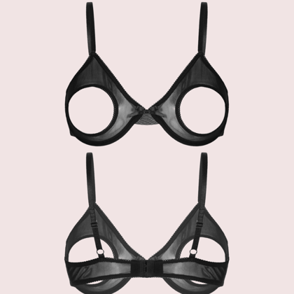 Daring & Sexy Sheer Open Cup Bralette