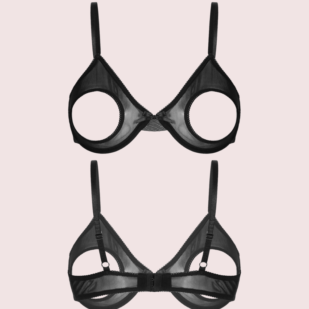 Daring & Sexy Sheer Open Cup Bralette