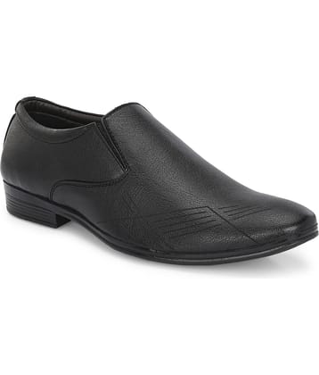 Leeport Black Men's Slip On Formal Shoes