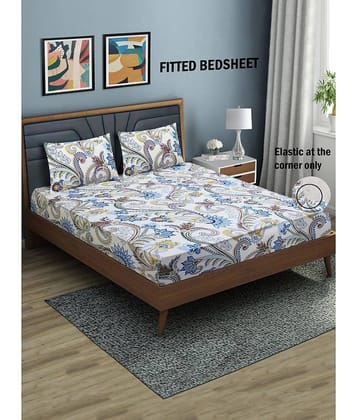 Home Candy Microfibre Abstract 1 Bedsheet with 2 Pillow Covers - Multi