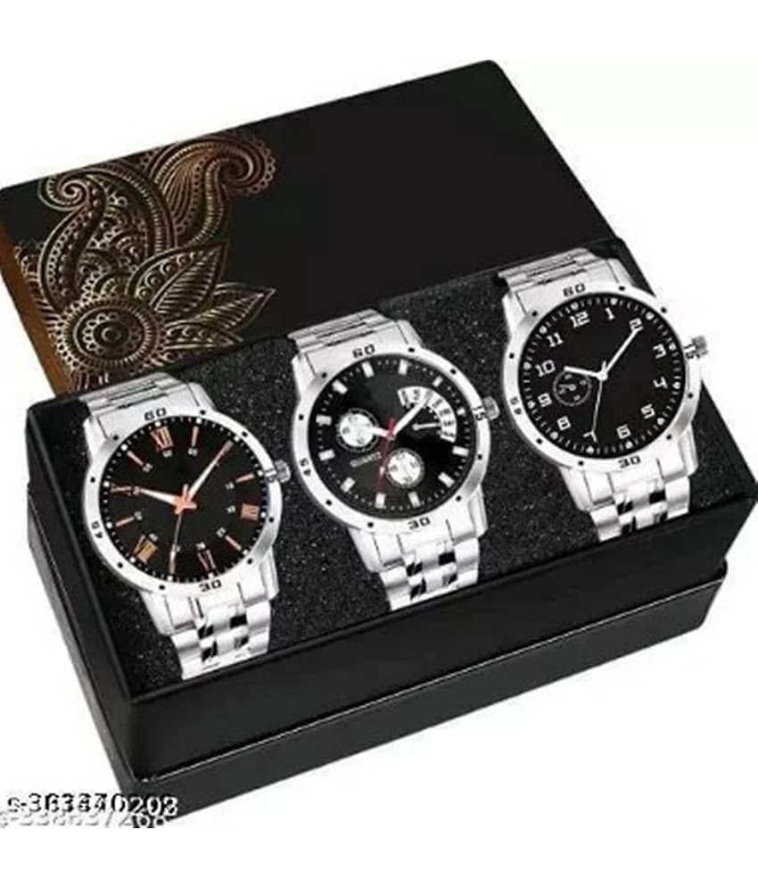 Fadiso Fashion Silver Stainless Steel Analog Men's Watch