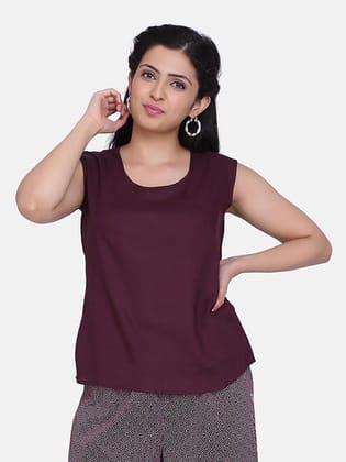 Rayon Top - Maroon-S