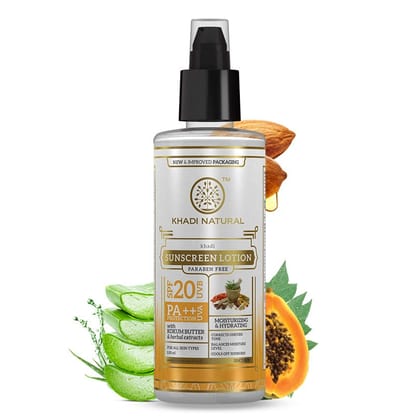 Khadi Natural Sunscreen Moisturising Lotion - SPF 20 - 100ml