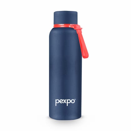 Pexpo 24 Hrs Hot & Cold Stainless Steel ISI Certified Flask, 1000 ml, Denim Blue, Bravo | Thermosteel Bottle | Double Wall | Durable | Home | School | Office | Traveling | Hiking | Vacuum Insulated