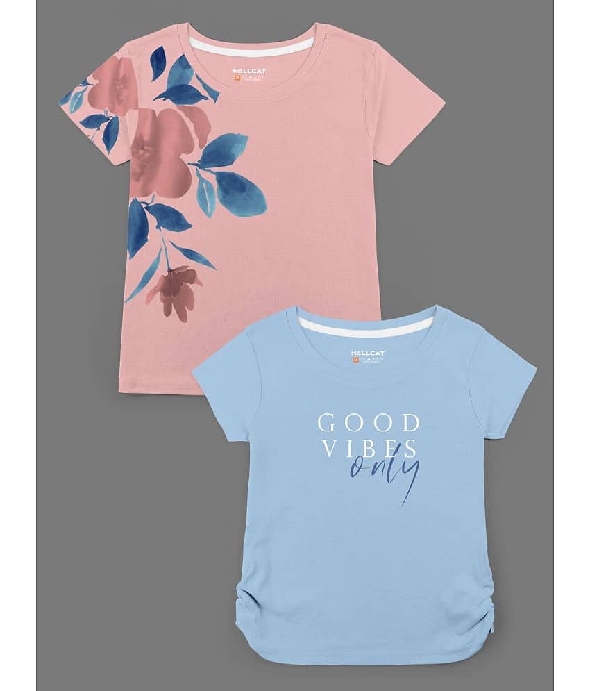 HELLCAT - Multicolor Cotton Blend Girls T-Shirt ( Pack of 2 )