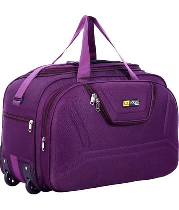 AXEN BAGS 50 Ltrs PURPLE Polyester Duffle Trolley