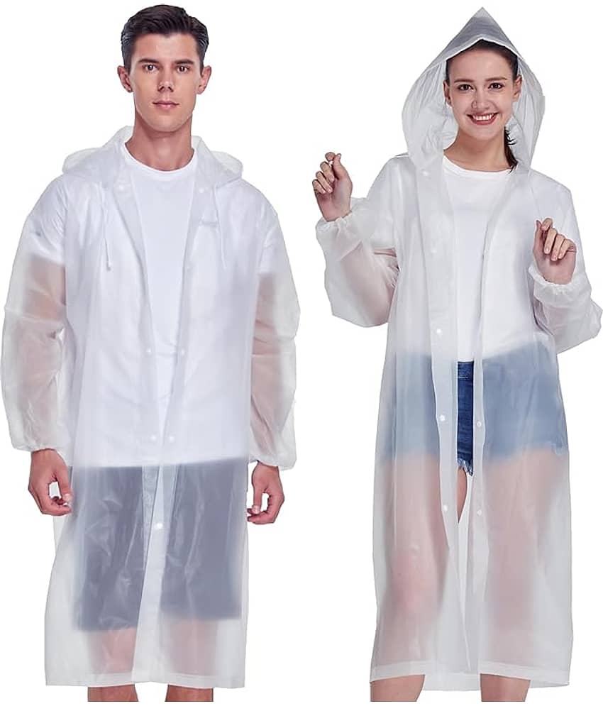 Infispace White PVC Men's Raincoat ( Pack of 1 )