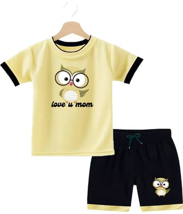 RBF84 Pack of 1 Baby Boys Cotton T-Shirt & Shorts Set ( Yellow )