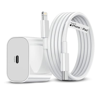 Digimate 20W Charger with Lightning Cable Compatible with iPhone 14/14Plus/14Pro/14Promax 13/13Pro/13Promax (White)(DG-ADP-1004)