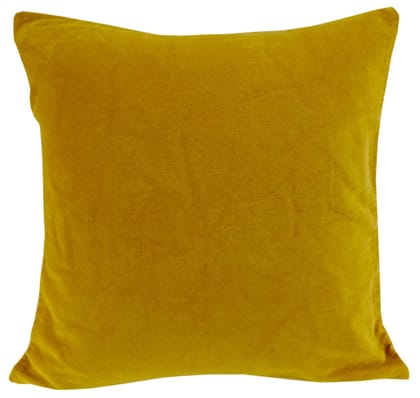 Solid Mustard Yellow Velvet Cushion Cover-12 x 12 inches / Plain Cotton Backing
