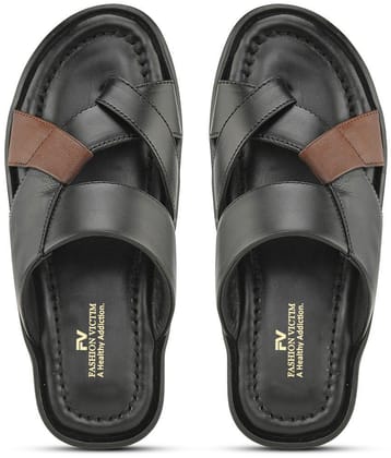 Fashion Victim - Black Men's Leather Slipper - None