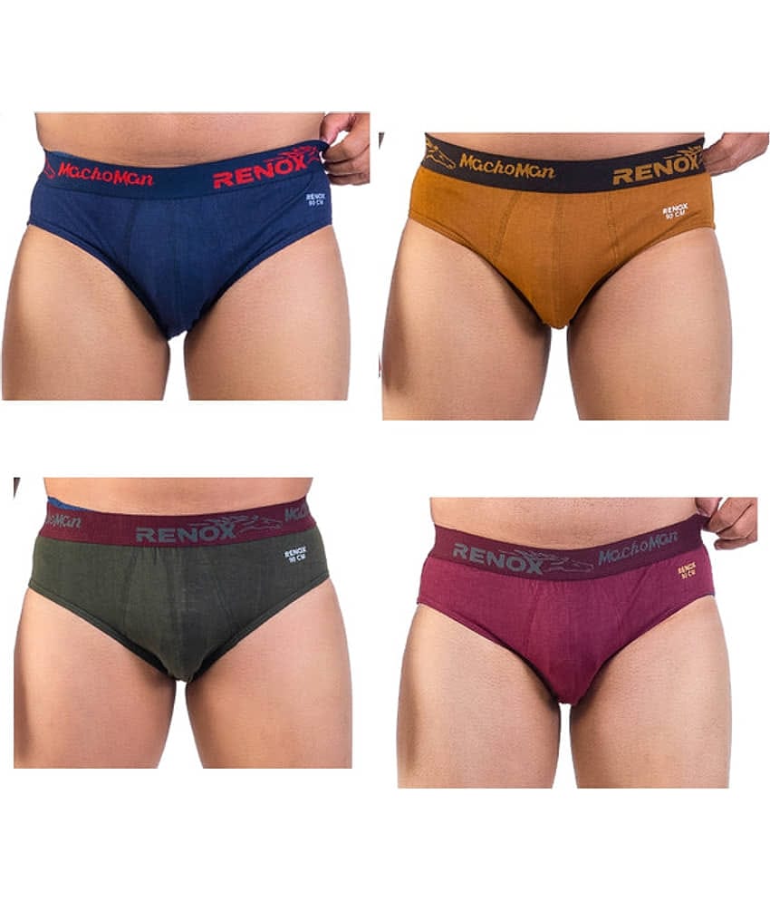 Renox Pack of 4 Cotton Briefs For Men's ( Multicolor1 )