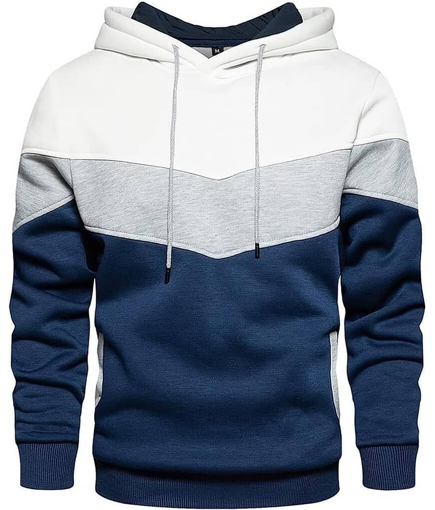 TAZO Fleece Hooded Men's Sweatshirt - White ( Pack of 1 )