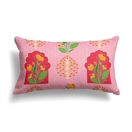 Mughal Rabata Poppy Combination-Canvas Cushion / 16x16 / without