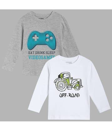 ETCHED DESIGN Pack of 1 Boys Cotton T-Shirt ( Multicolor )