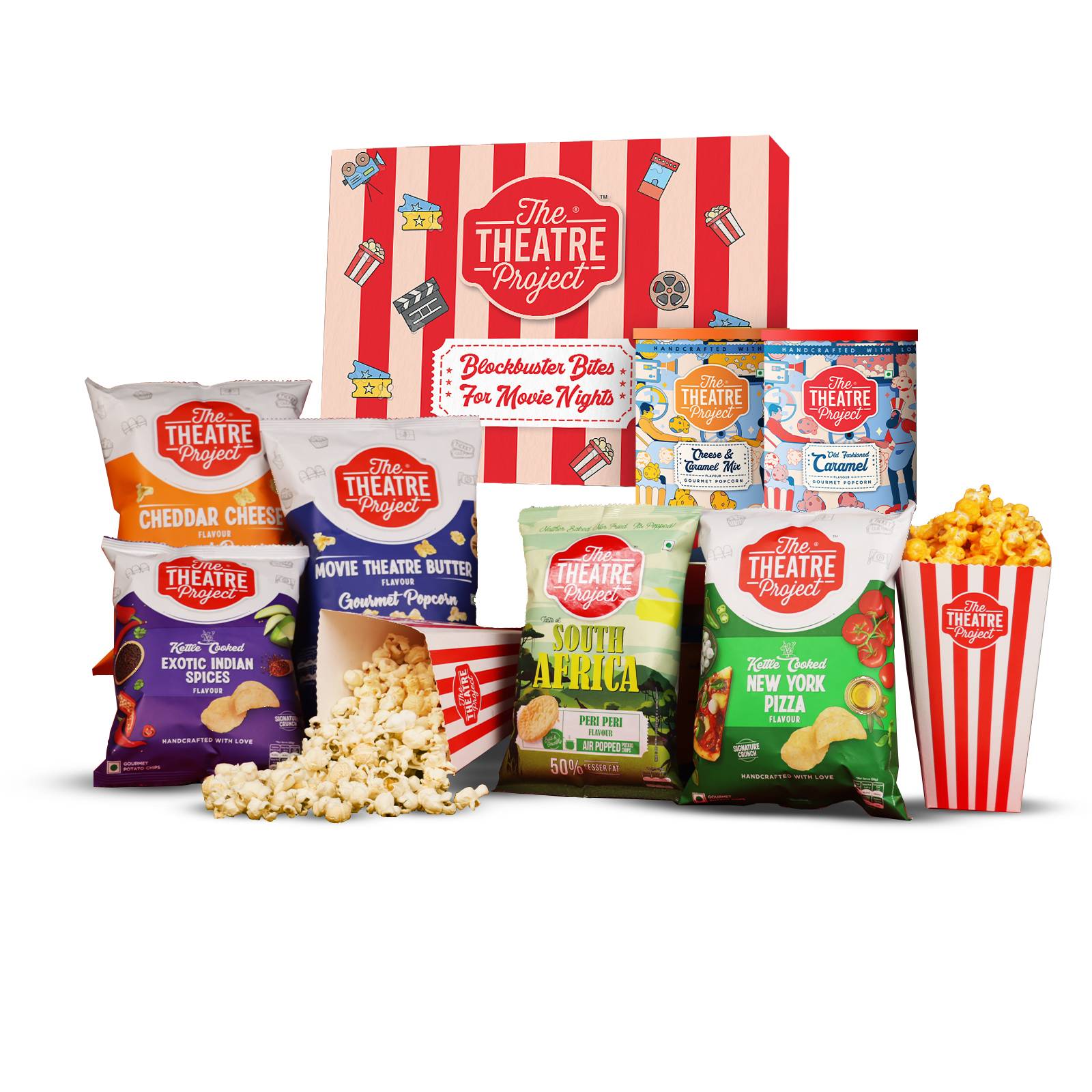 TTP Assorted Gourmet Chips and Popcorn Movie Night Box - 440 gms