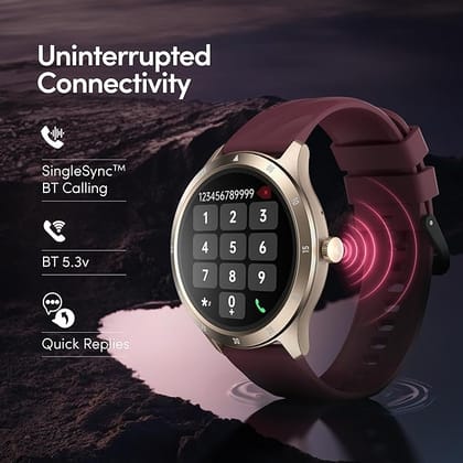 Fastrack Jupiter R2 Smart Watch with 1.38” TFT Display, 100+ Sports Modes & Smartwatch Faces,Upto 5 Day Battery, IP68- Gold & Wine Red