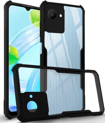 PLUGTECH Slim Shockproof Case | Matte Black Soft | Drop Protection | Precise Cutouts | Premium Mobile Cover for Realme C30s