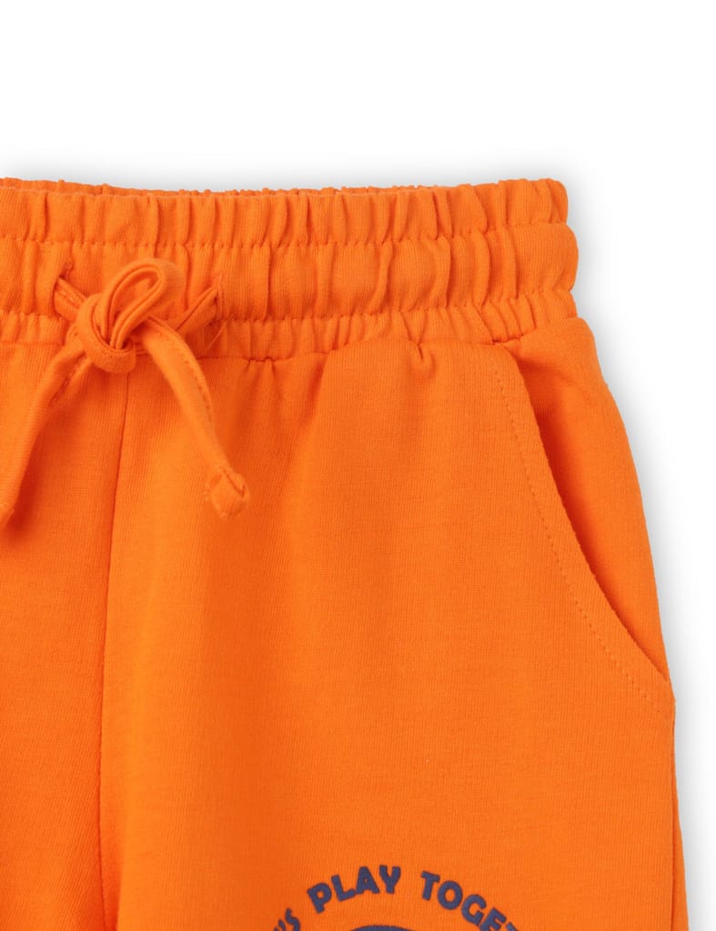 Luxurious Kids Boys Shorts Cotton French Terry Scarlet Ibis Orange Cool Shark 2025 at ShopCircui