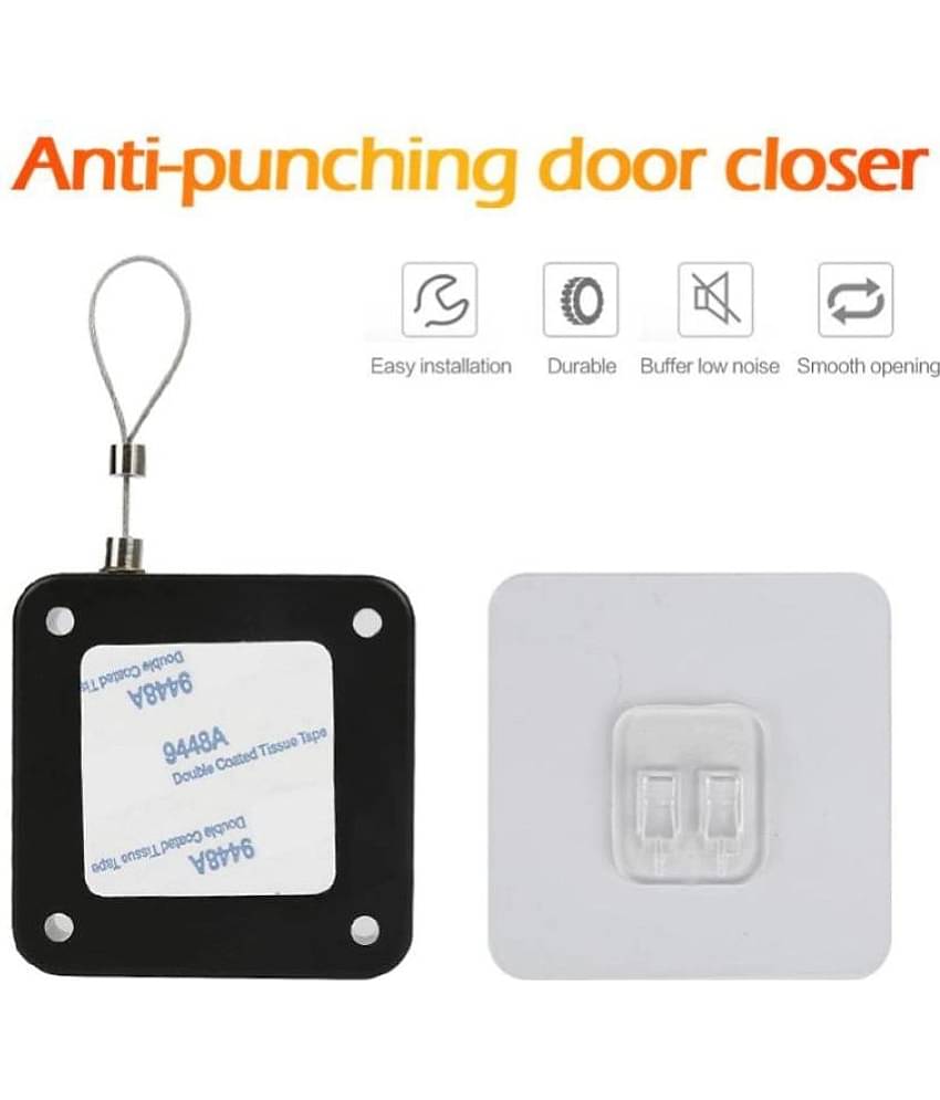 Punch-Free Automatic Sensor Door Closer, Multifunctional Automatic Door Closer, Residential Commercial Auto Door Closer with Drawstring, Closer Door for Internal, Home, Storm