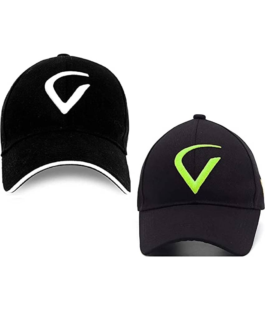 FAS Pack of 1 Cotton Men's Cap ( Black )