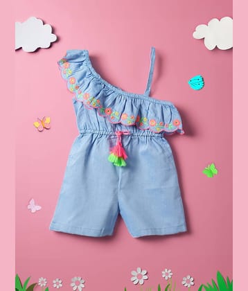 Nauti Nati Pack of 1 Baby Girls Cotton Blend Jumpsuit ( Blue )