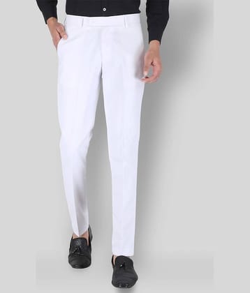 Playerz - White Polycotton Slim - Fit Men's Trousers ( Pack of 1 )