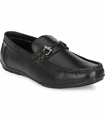 John Karsun Black Men's Slip On Formal Shoes