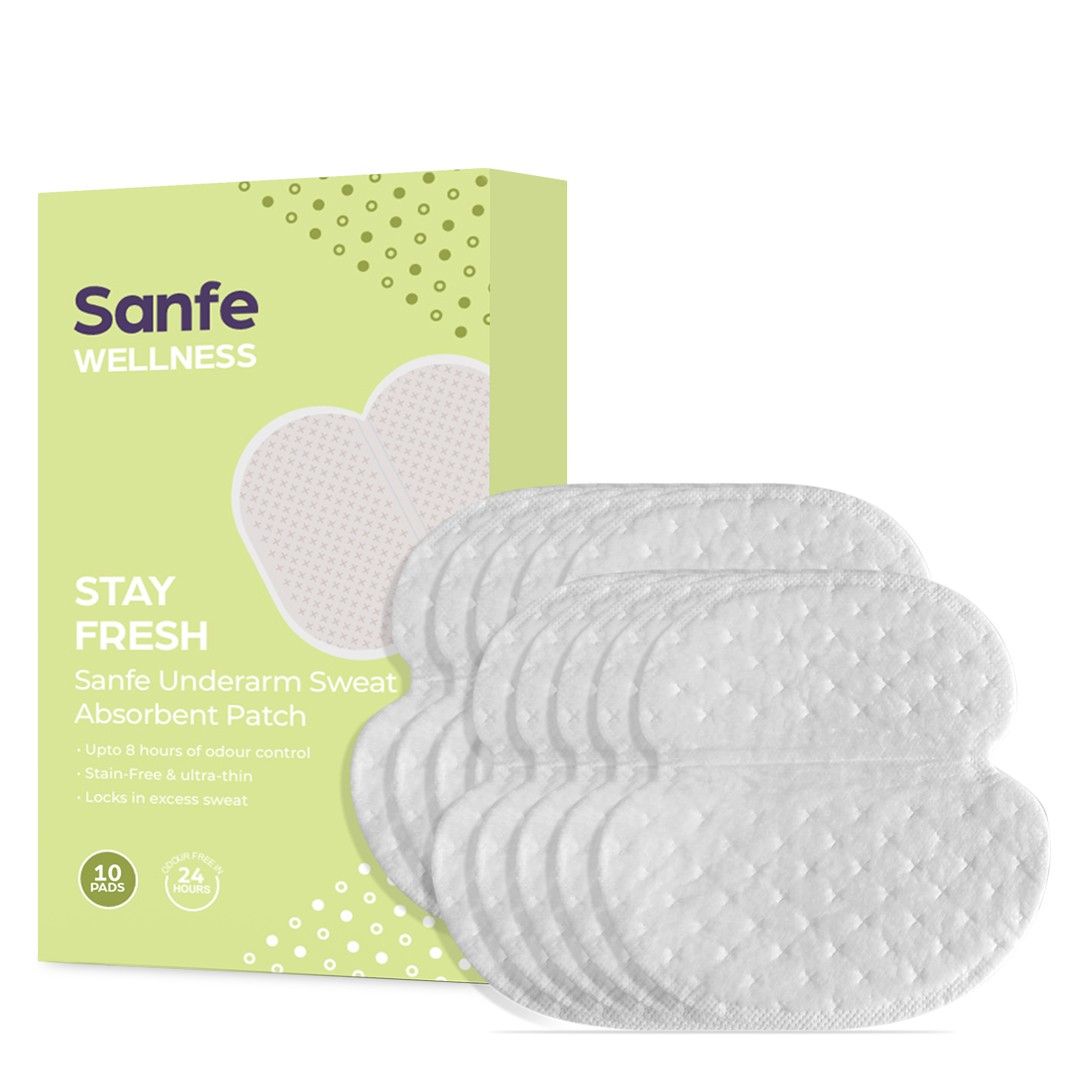 Sanfe Underarm Sweat Absorbent Patch, 5 Units, Disposable Pads, Underarm Patch