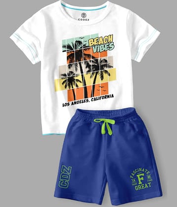 CODEZ Pack of 2 Boys Cotton Blend T-Shirt & Shorts Set ( Multicolor )