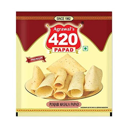 Agrawal's 420 Crispy and Vegetarian Punjabi Masala Papad 200gm Agrawal's 420 Crispy and Vegetarian Punjabi Masala Papad 200gm
