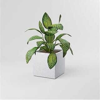 De Gardenia FOXB Cubo Cube Pots for Plants Highly Durable Lightweight Indoor/Outdoor Flower Pot Gamla Tree Planter for Balcony Garden Office (Marble White 8 Inch)