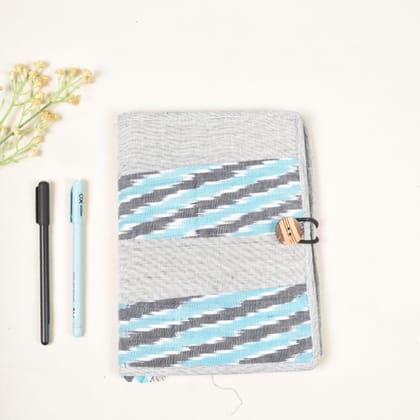 Grey Reusable journal cover with handmade paper diary