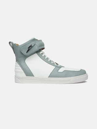 ZOH I – AQUA White & Blue High-Top Leather Sneakers-6
