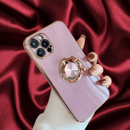 Gold Electroplated Ring Holder Cover-iPhone 12 Pro